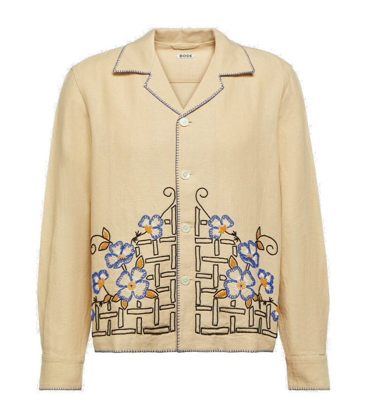 Photo: Bode Himalayan Poppy embroidered linen shirt