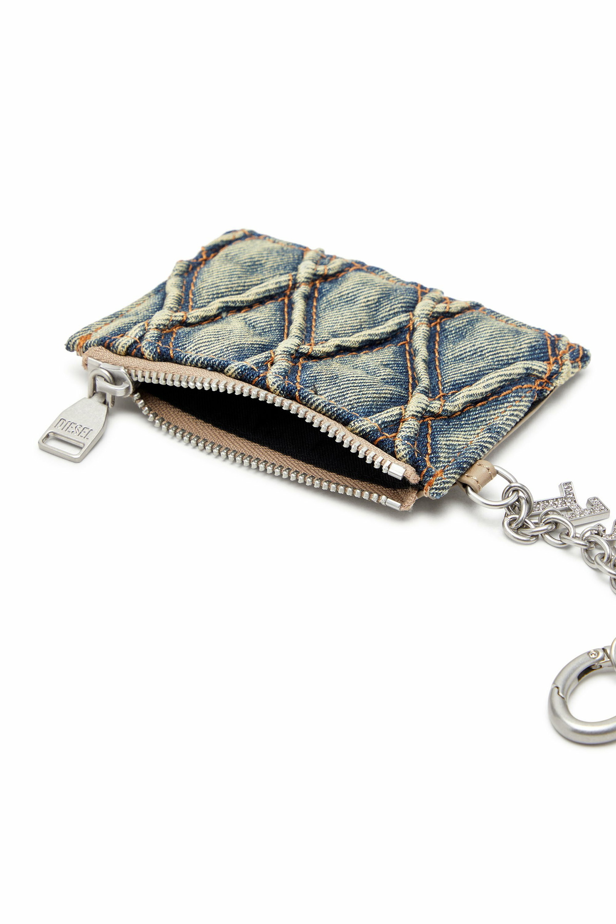 Diesel Card holder in argyle quilted denim - Card cases Womens in Blue