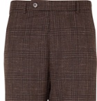 Martine Rose - Prince of Wales Checked Virgin Wool and Linen-Blend Suit Trousers - Brown