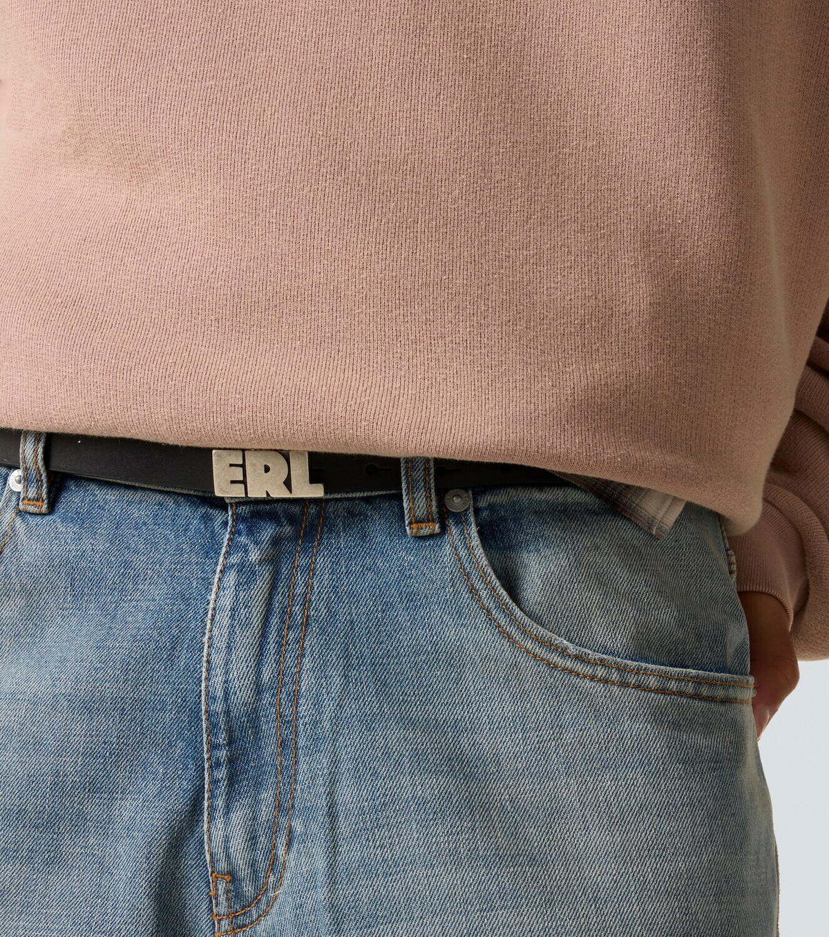 ERL Logo leather belt