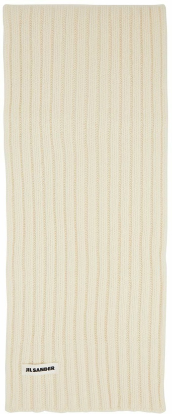 Photo: Jil Sander Beige Wool Rib Knit Scarf