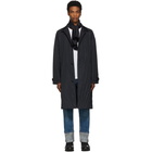 Valentino Navy Plisse Car Coat