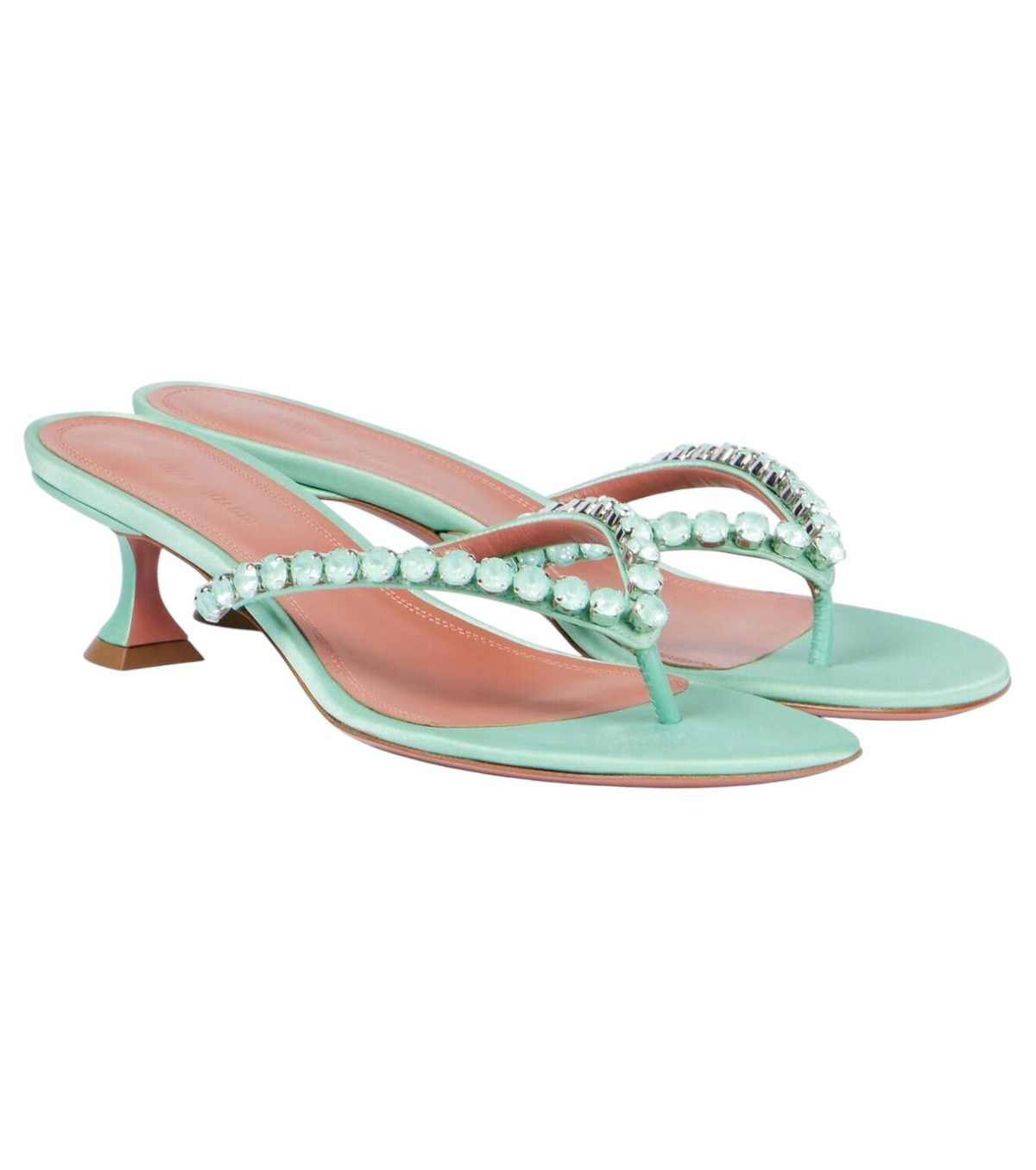 【関税込み】Amina Muaddi ブルー Debora 60 ヒールサンダル Blue Debora 60 Heeled Sandals by Amina Muaddi on Sale