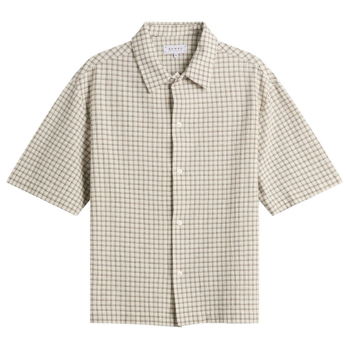 Edwin Men's Zed Shirt SS in White/Brown