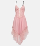 Gucci Lace-trimmed chiffon midi dress