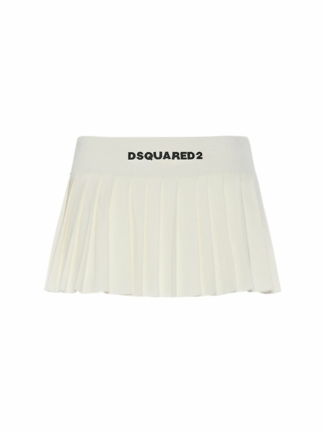 DSQUARED2 - Viscose Knit Logo Pleated Mini Skirt Dsquared2