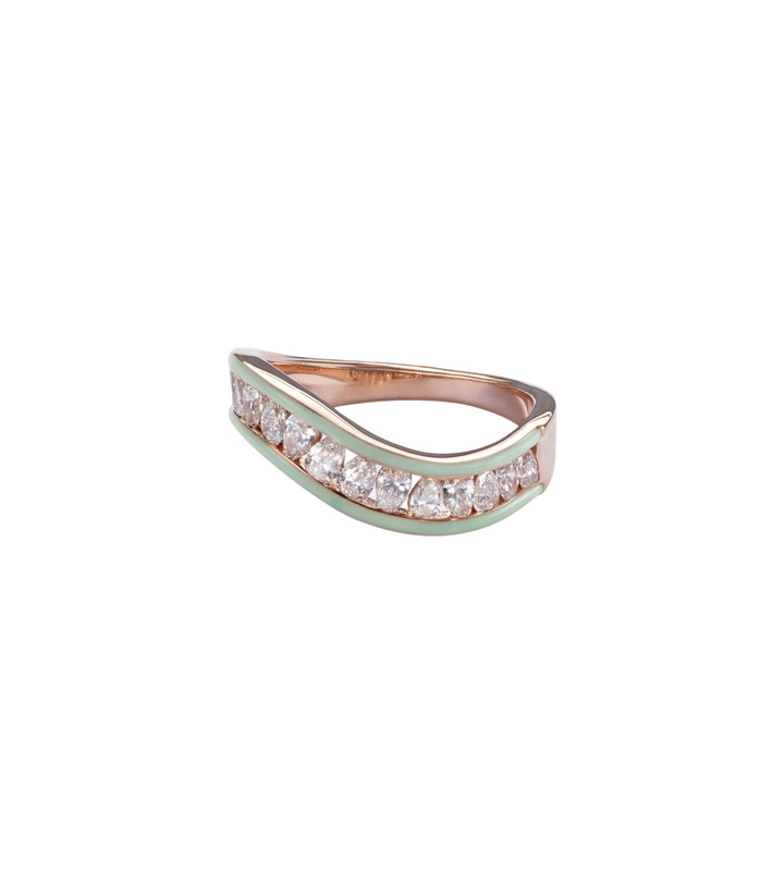 Photo: Kamyen 18kt rose gold and enamel ring with diamonds