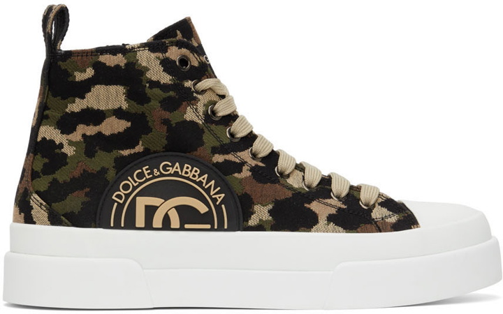 Photo: Dolce & Gabbana Green 'Reborn To Live' Sneakers