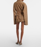 Khaite Jett suede miniskirt