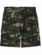 Valentino Garavani - Straight-Leg Camouflage-Print Canvas Cargo Shorts - Green