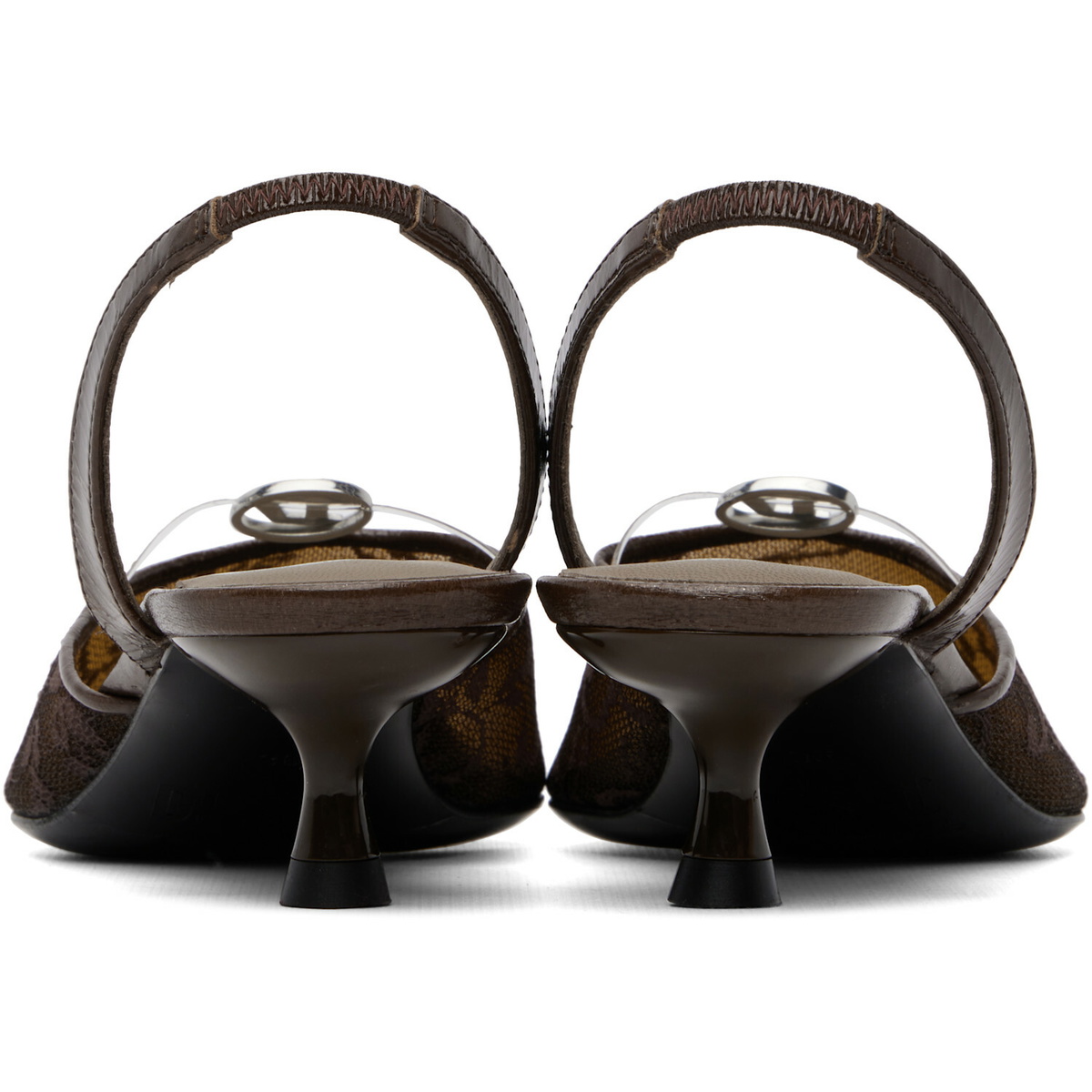 Diesel Brown D-Ten&Half Slingback Heels