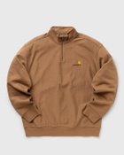 Carhartt Wip Half Zip American Script Sweat Brown Half Zips