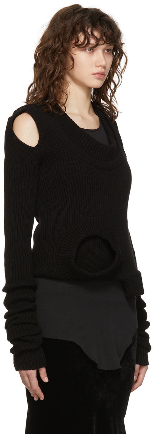Rick Owens Black Recycled Cashmere Banana Knit Sweater Rick Owens
