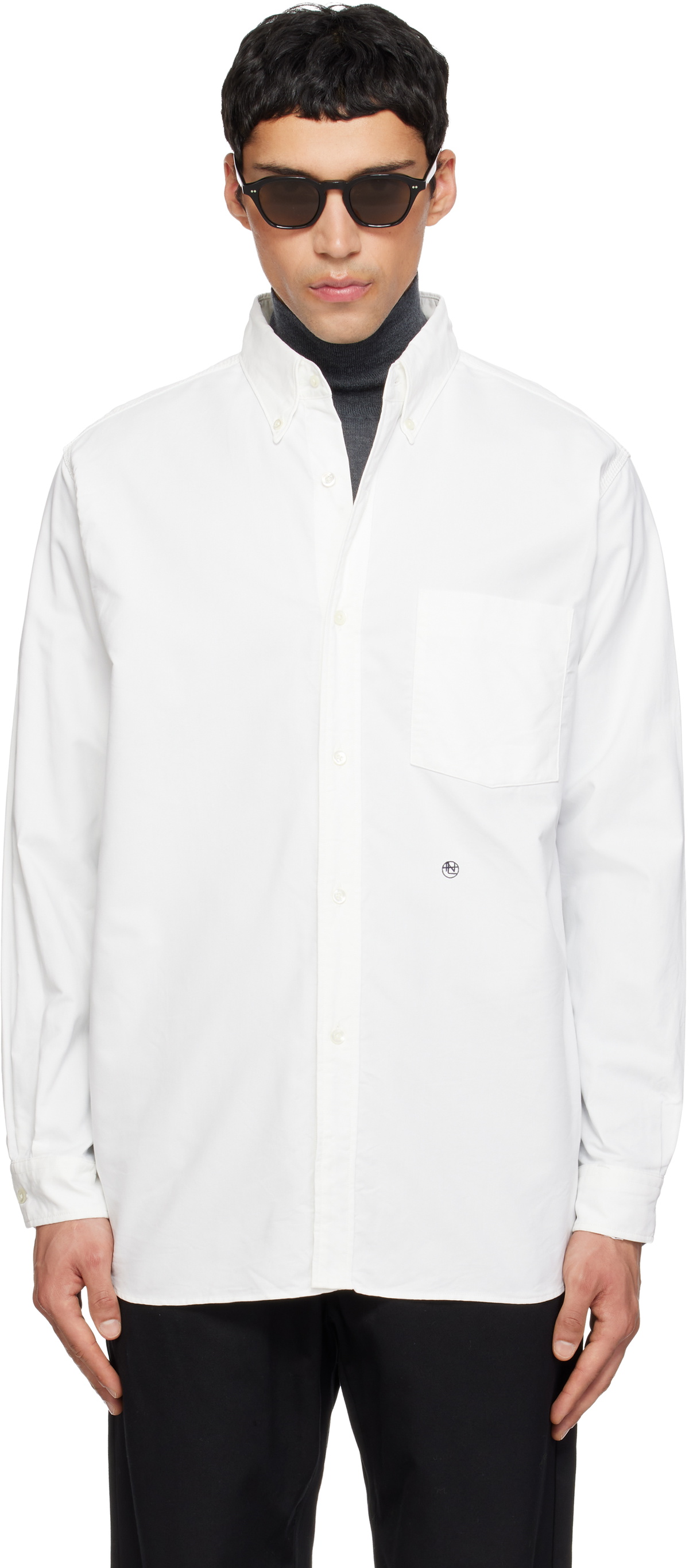 nanamica Off-White Button Down Wind Shirt Nanamica