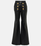 Balmain Flare leather pants