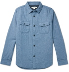 Outerknown - Transitional Herringbone Organic Cotton-Flannel Padded Overshirt - Blue