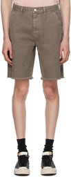 John Elliott Brown Cut-Off Shorts