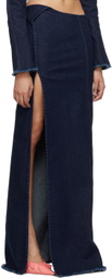 Jade Cropper Navy Hook-Eye Denim Maxi Skirt