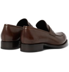 BRIONI - Polished-Leather Penny Loafers - Brown