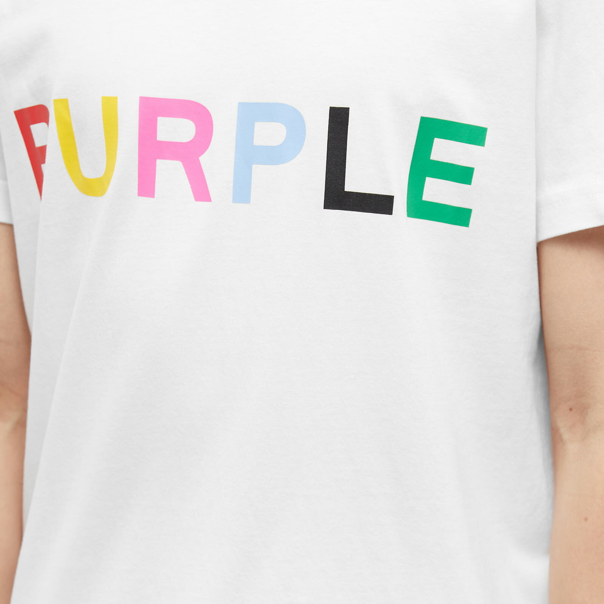 Purple Brand Men's Clean Multi Coloured Logo T-Shirt in White