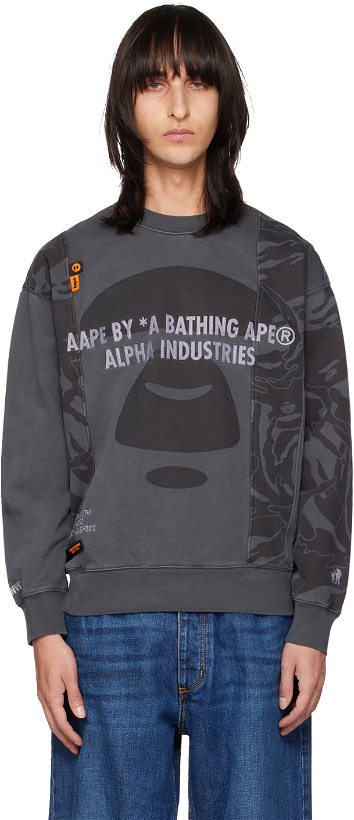 Photo: AAPE by A Bathing Ape Gray Fancy Sweatshirt