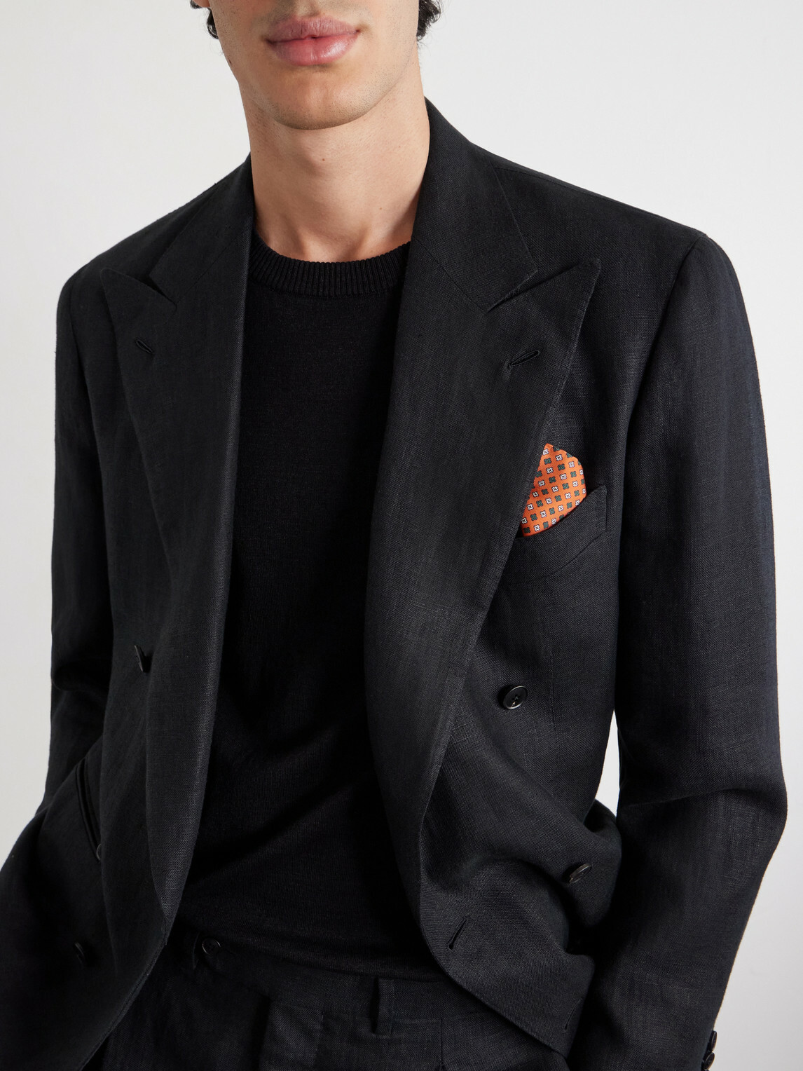 J. Mueser - Knitted Linen and Cotton-Blend T-Shirt - Black