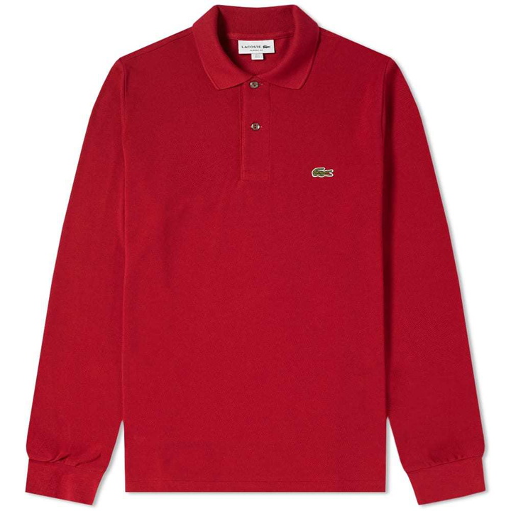 Photo: Lacoste Long Sleeve Classic Pique Polo Bordeaux