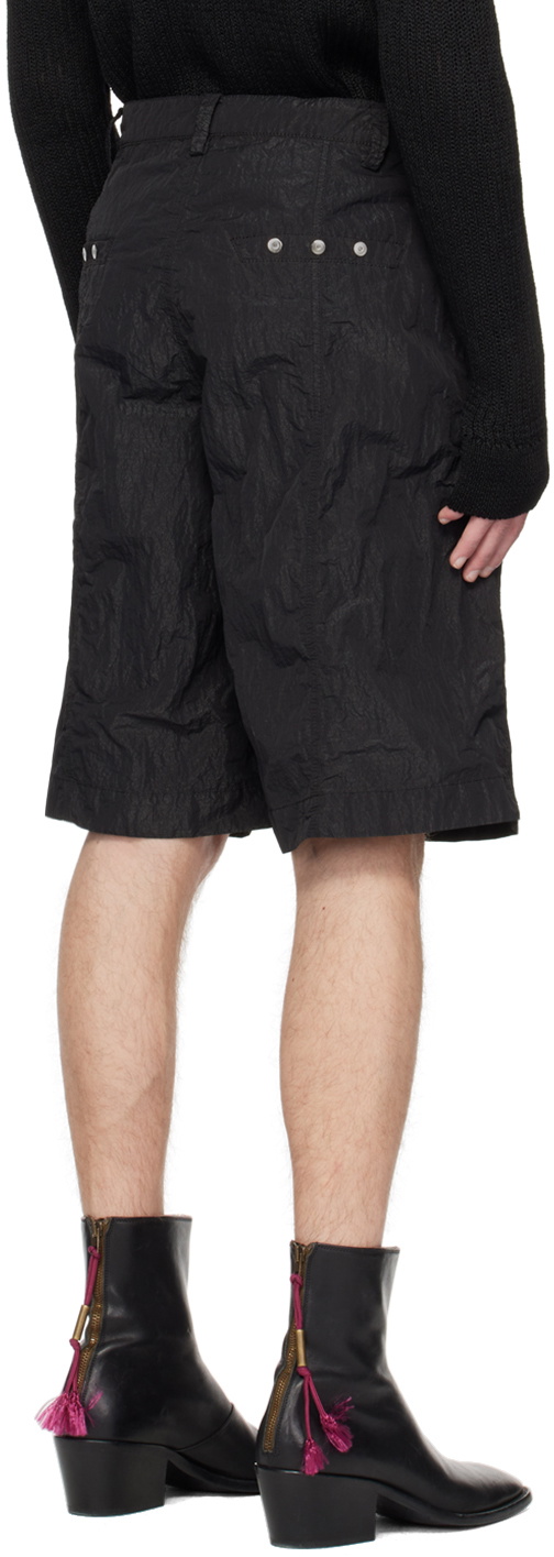 Omar Afridi Black Crinkled Shorts