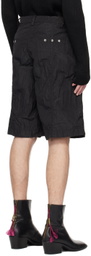 Omar Afridi Black Crinkled Shorts