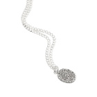 Maple Men's Floral Pendant & Chain Necklace in Silver 