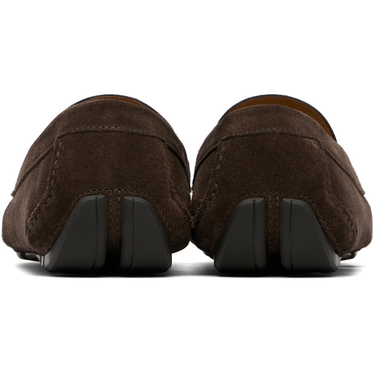 Ferragamo Brown Laced Driver Loafers