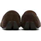 Ferragamo Brown Laced Driver Loafers