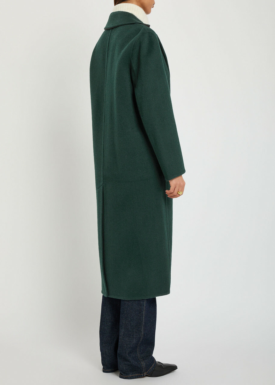 Vince Single Breasted Wool-blend Coat Green