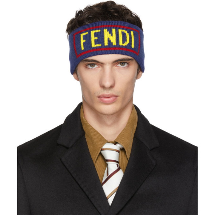 Photo: Fendi Blue Logo Headband