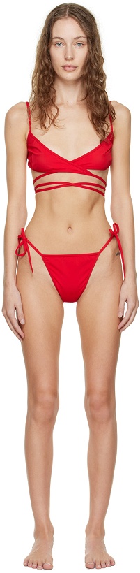 Photo: Balenciaga Red Wrap Bikini Set