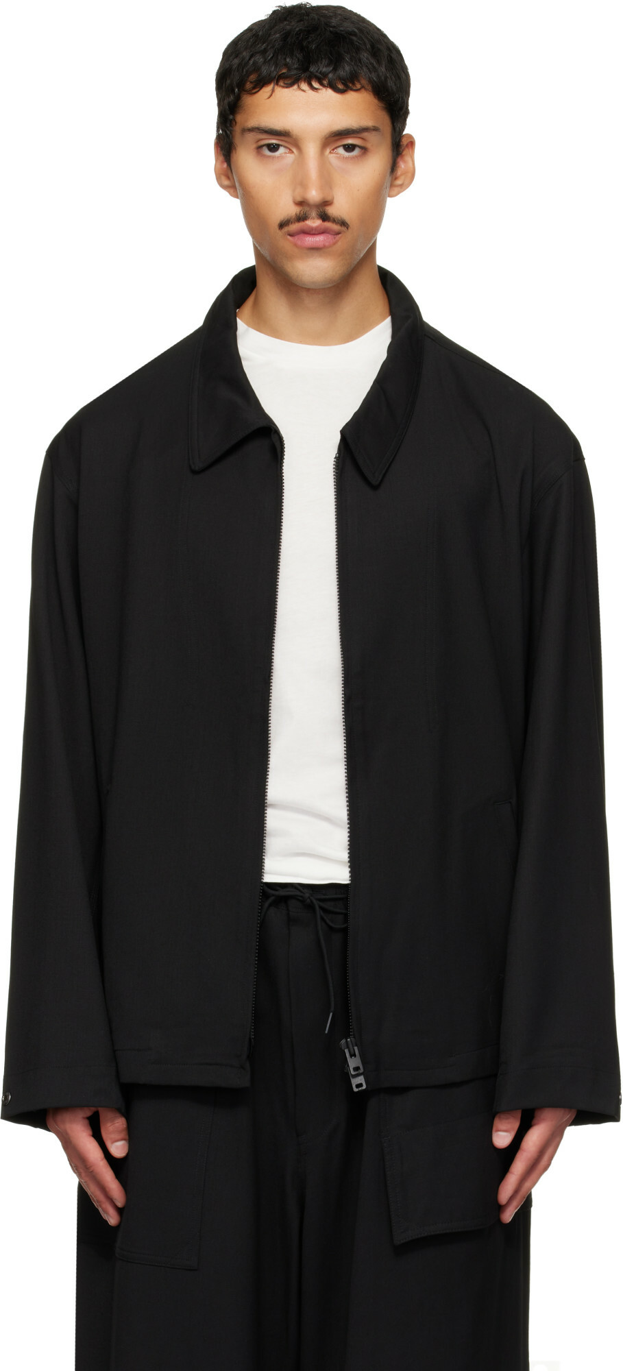 Y-3 Black Wool Tailored Blouson Jacket