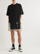 Rick Owens - Champion Toga Logo-Embroidered Layered Recycled Stretch-Mesh T-Shirt - Black
