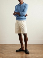 Canali - Textured-Knit Cotton Polo Shirt - Blue