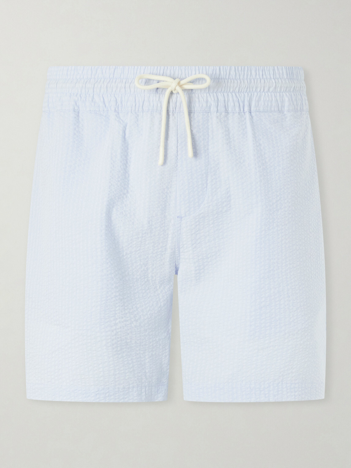 Portuguese Flannel - Atlantico Straight-Leg Cotton-Seersucker Shorts - Blue