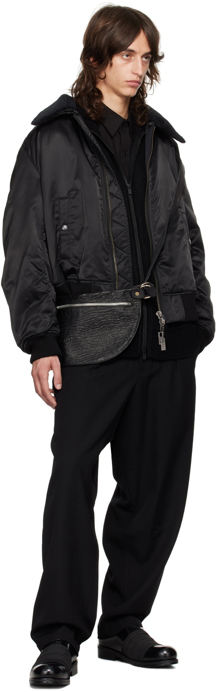 YOHJI YAMAMOTO Black I-Ny Flight Bomber Jacket Yohji Yamamoto