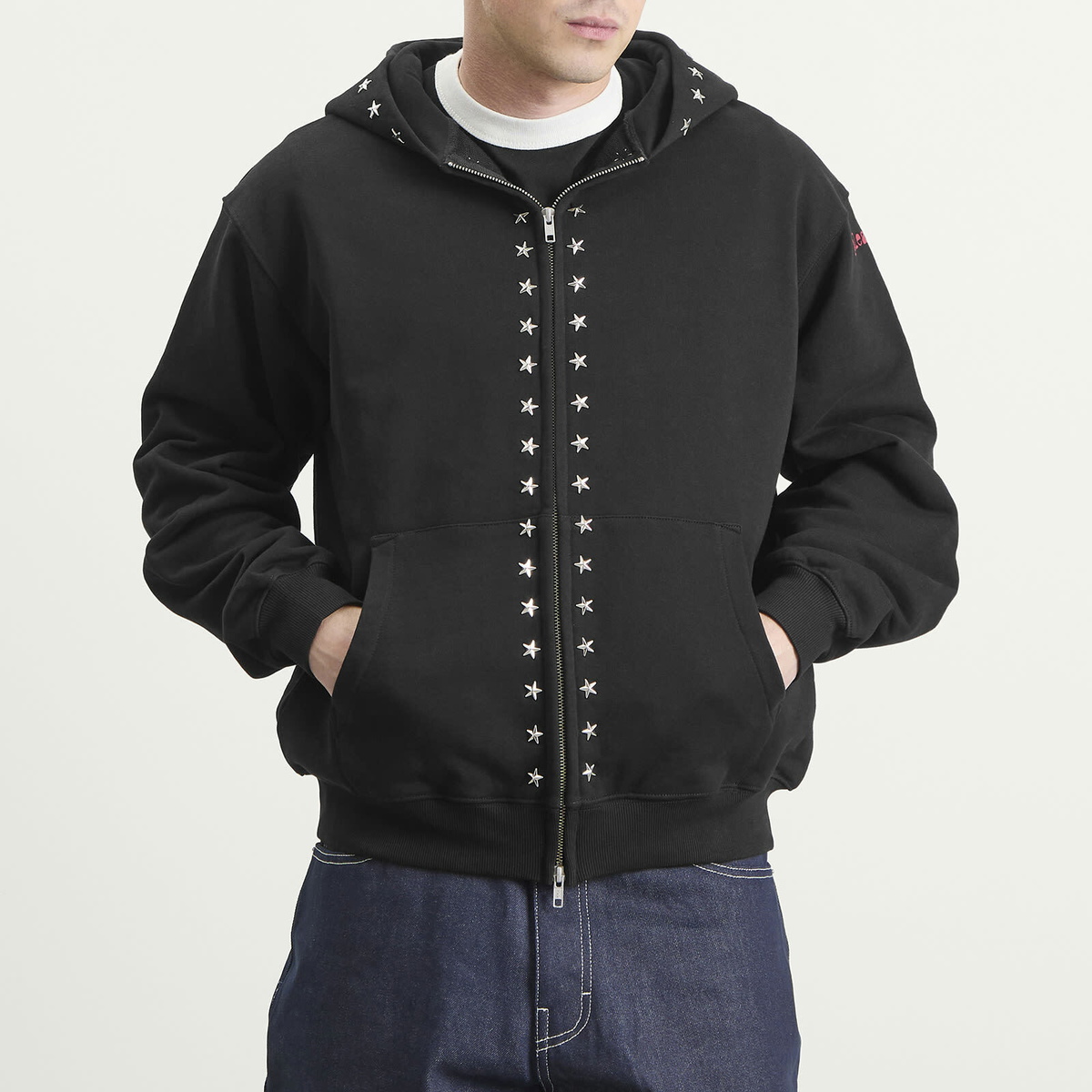 Pleasures Men's x Zero Dane Studded Hoodie in Black