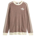 Adidas Women's Knit Jumper in Off White/Collegiate Green/Equipment Red
