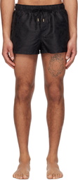 Versace Underwear Black Barocco Jacquard Swim Shorts