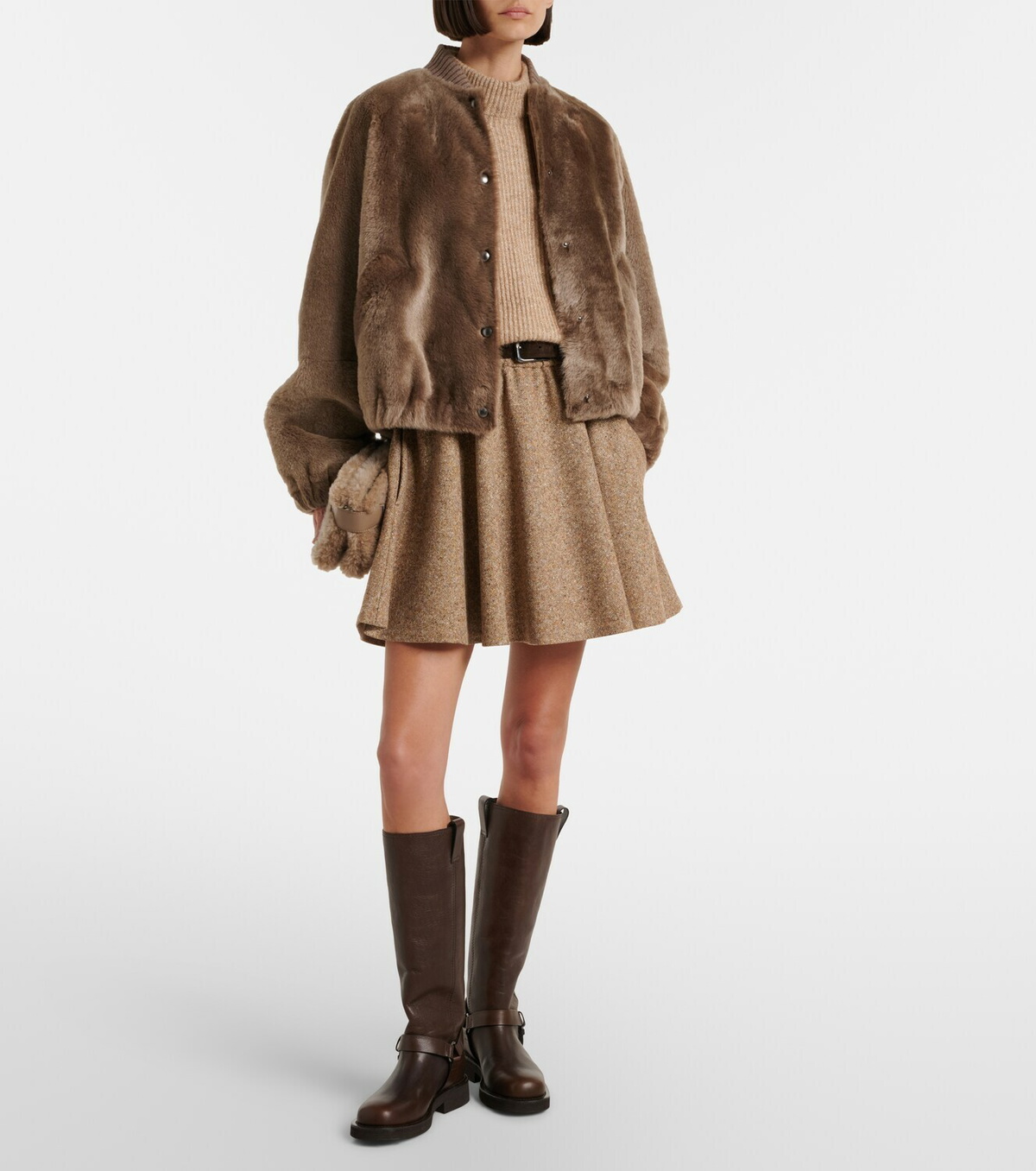 Brunello Cucinelli Monili wool-blend miniskirt