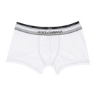 Dolce and Gabbana White Double Logo Boxers