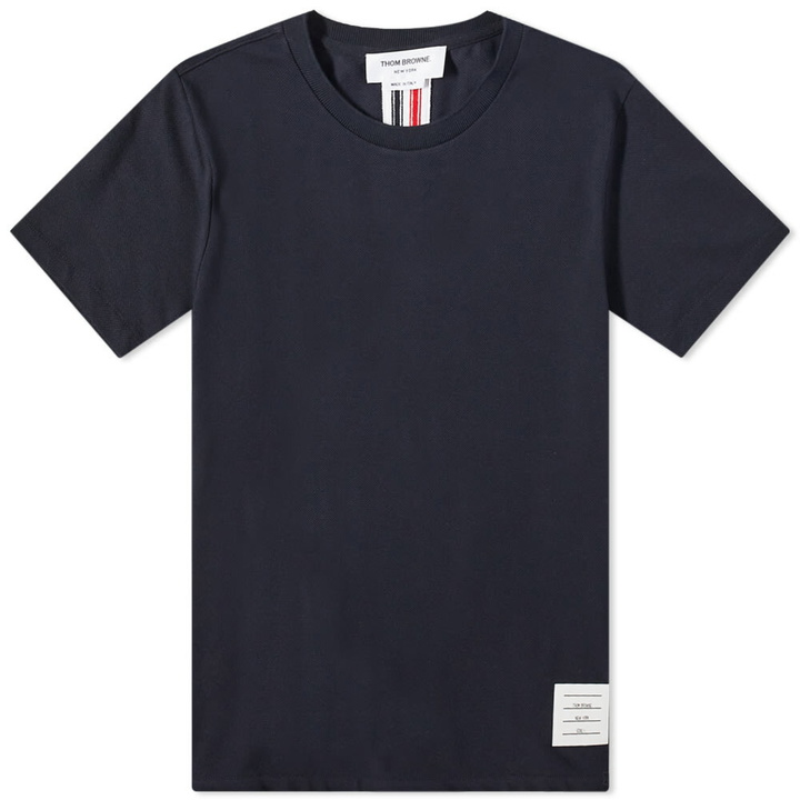 Photo: Thom Browne Men's Back Stripe Pique T-Shirt in Navy