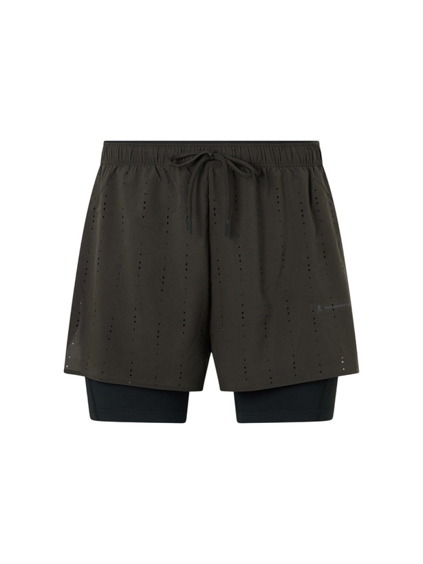 Photo: On - Post Archive Faction Zero 2-in-1 Stretch-Jersey and Mesh Running Shorts - Black