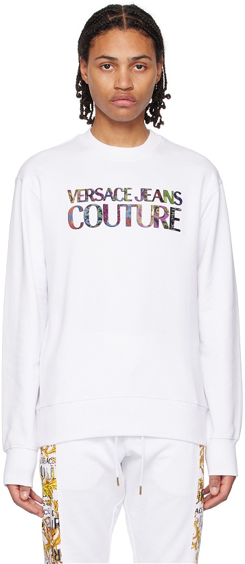 Photo: Versace Jeans Couture White Bonded Sweatshirt