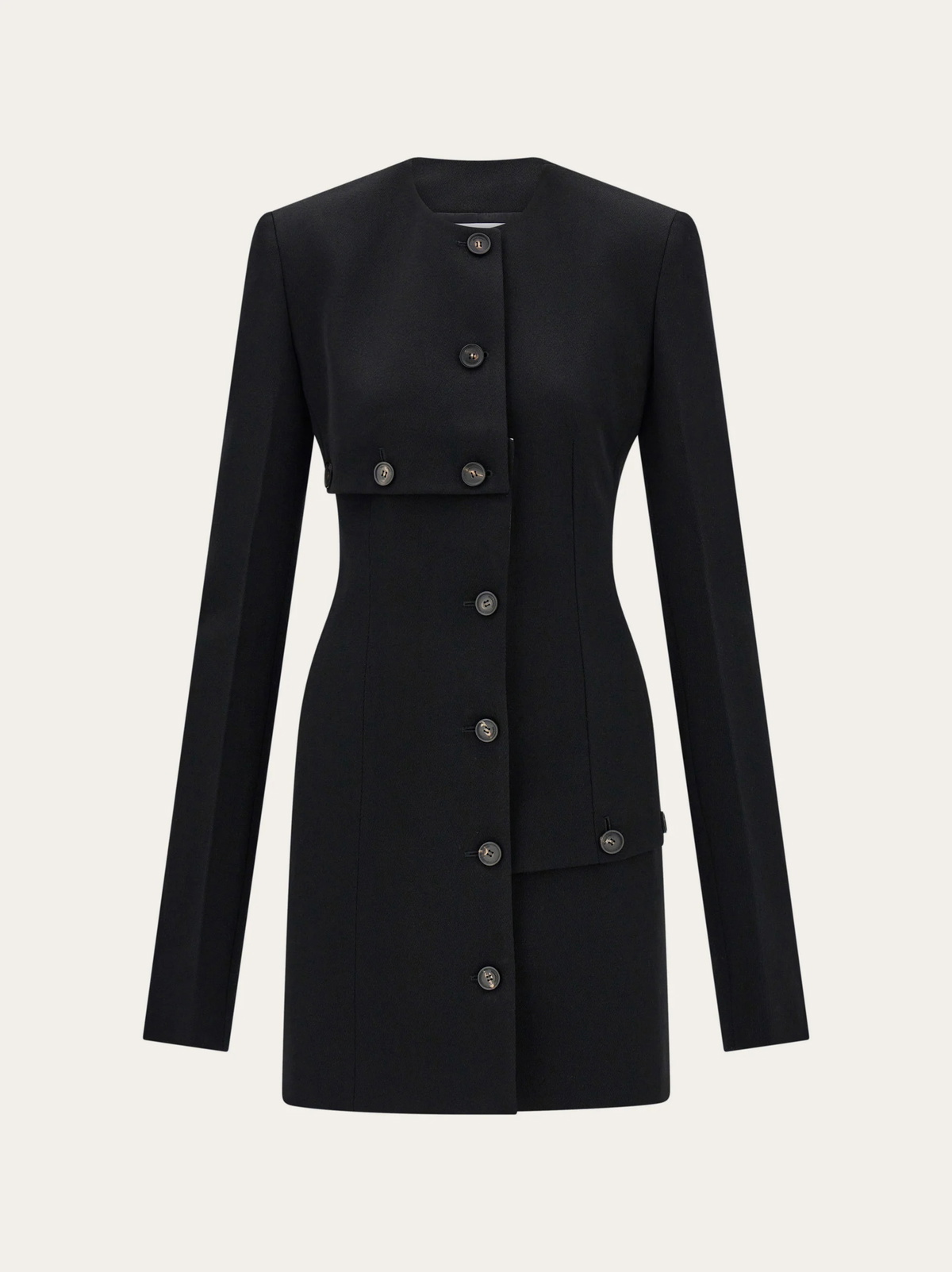 Ferragamo Womens Wool jacket with button detail in Black