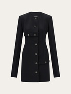 Ferragamo Womens Wool jacket with button detail in Black